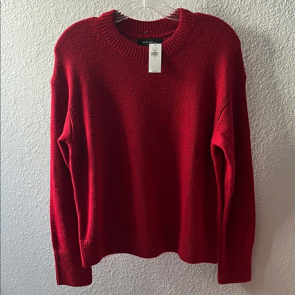 Banana Republic Cozy Red Crew Neck Sweater